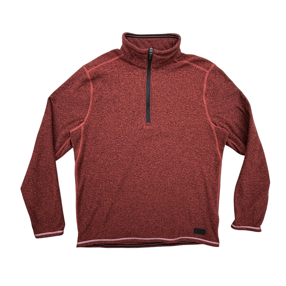 Abercrombie & Fitch Pullover Mens Small 1/4 Zip Mock Neck Fleece Red Sweatshirt